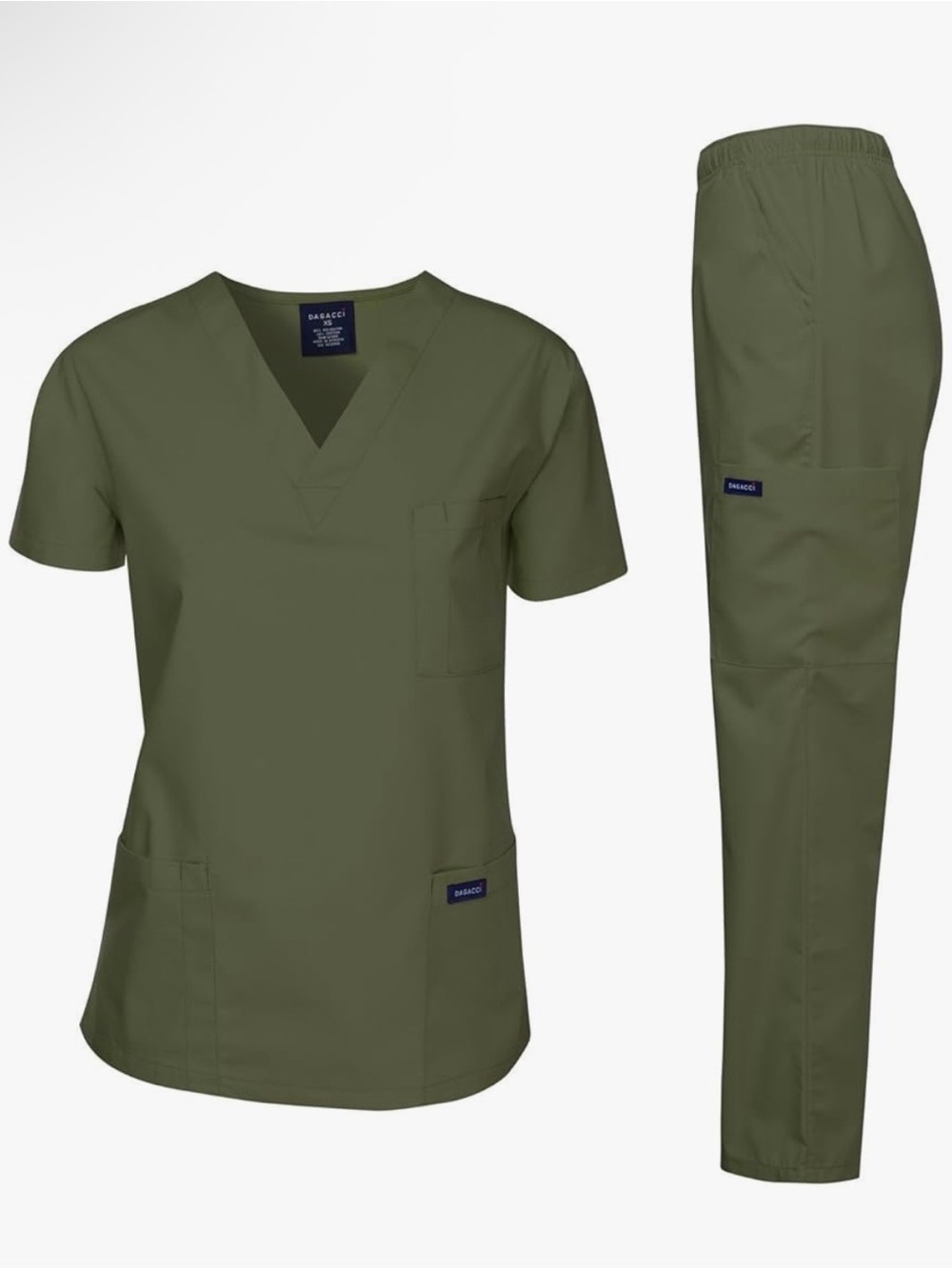 Olive Green Women's Scrub Pants & Top Set